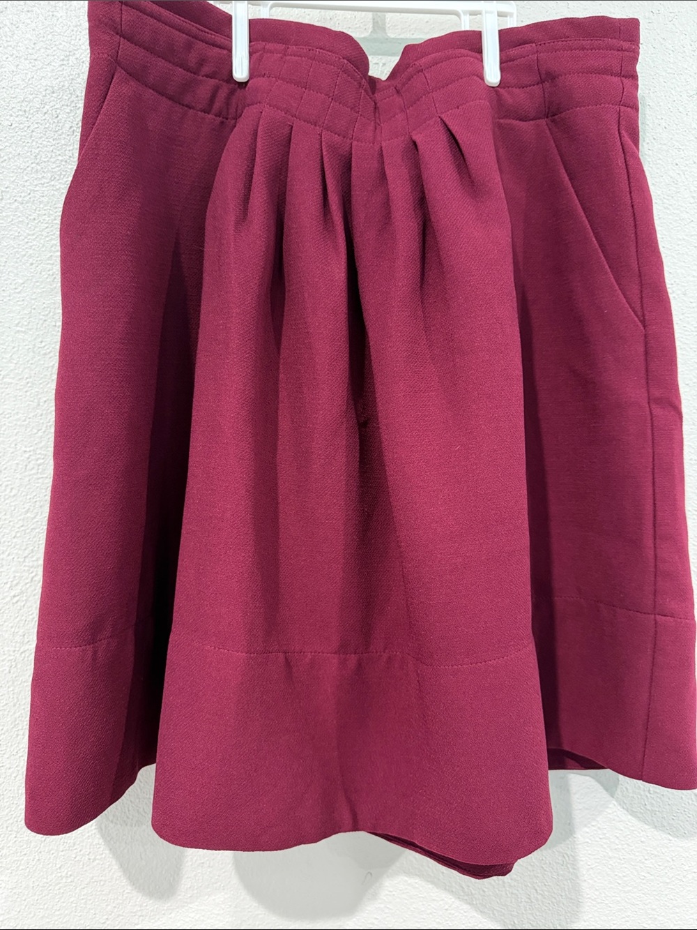 Women's Pleated Skirt - Wine